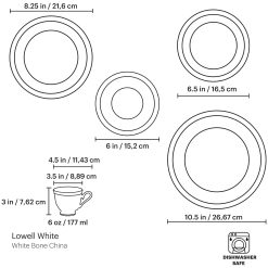 Alternative view of Lenox Premium Lowell White 5-Piece Place Setting