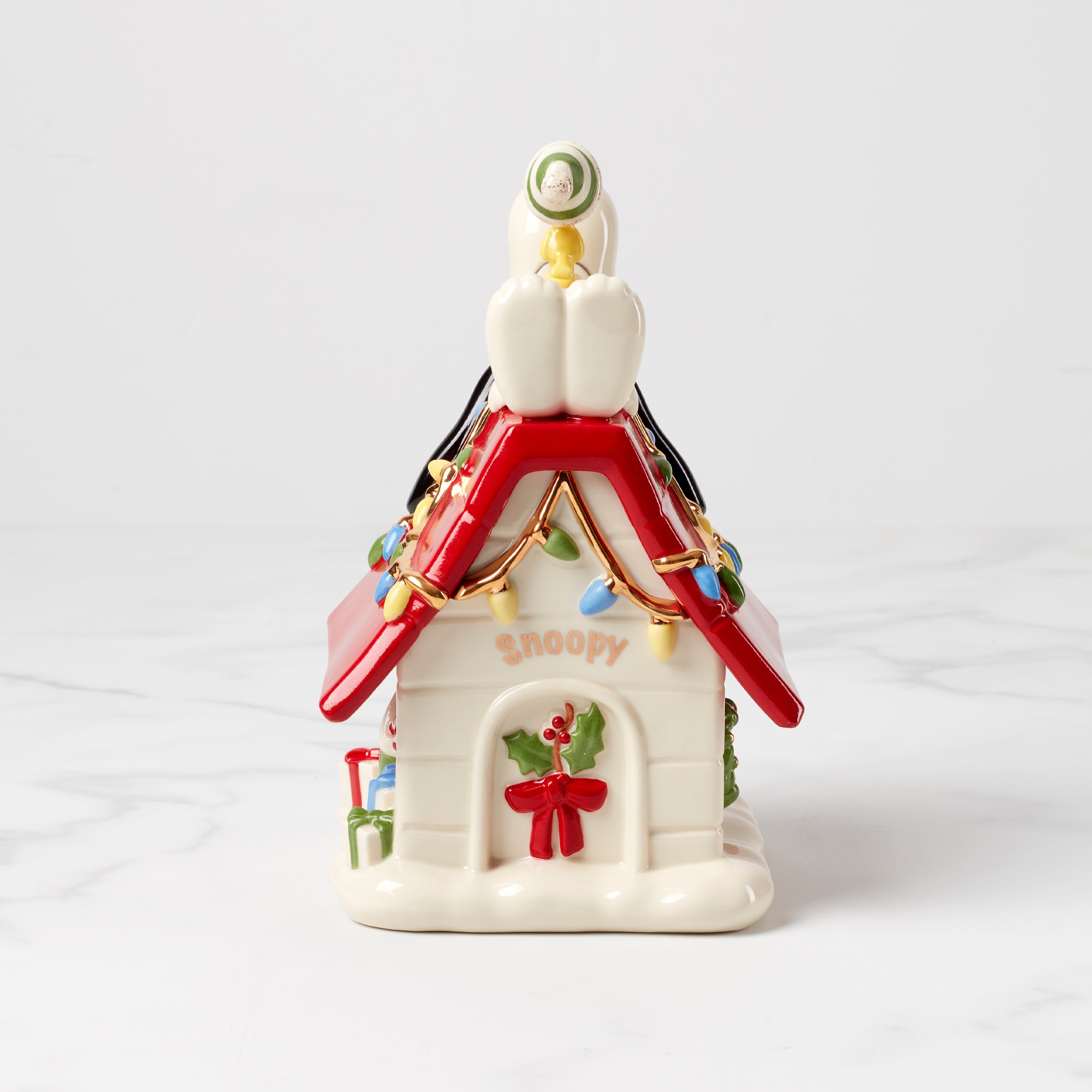 Lenox Premium Snoopy Christmas Covered Candy Dish - Image 3