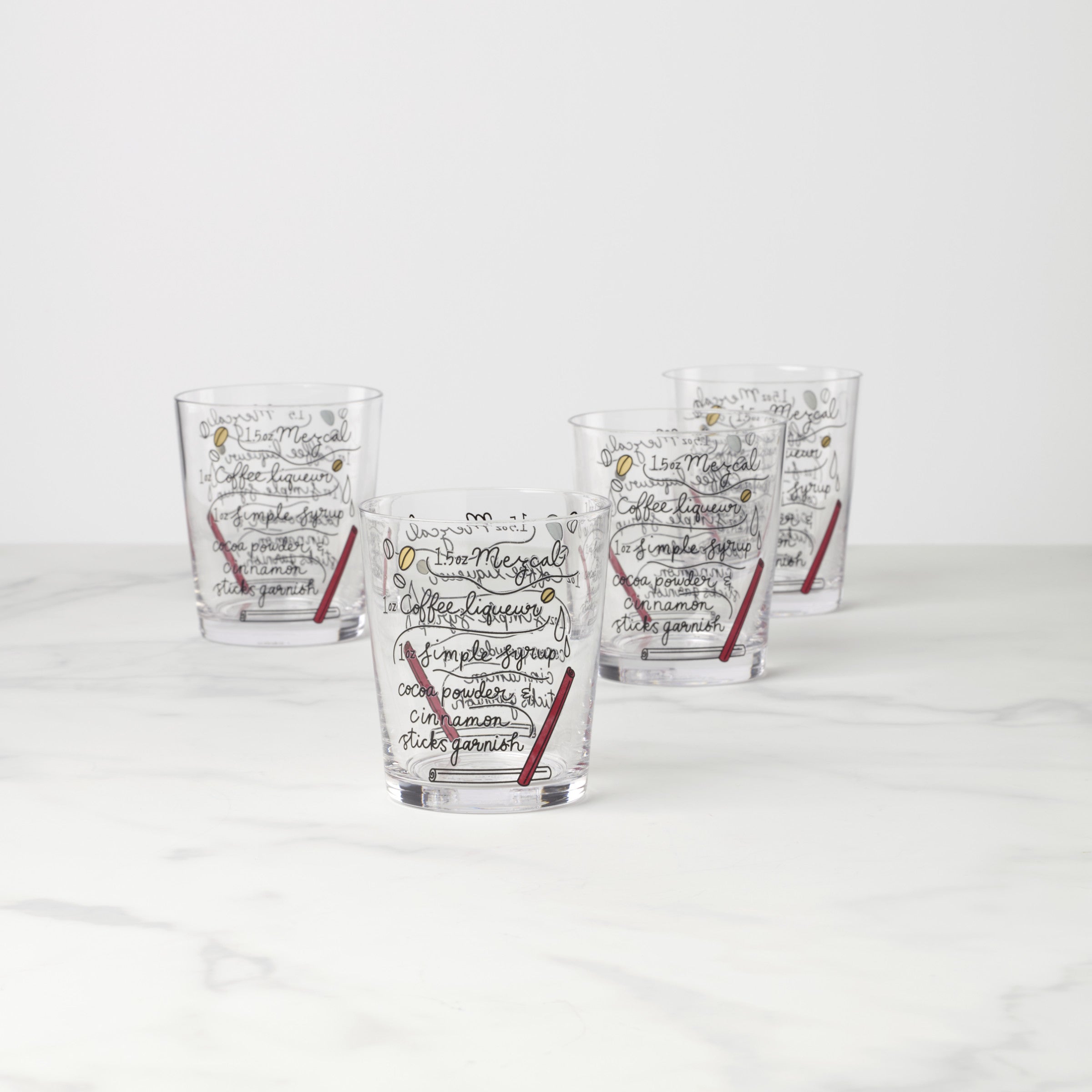 Lenox Premium Make Merry Double Old Fashion Glasses, Set of 4