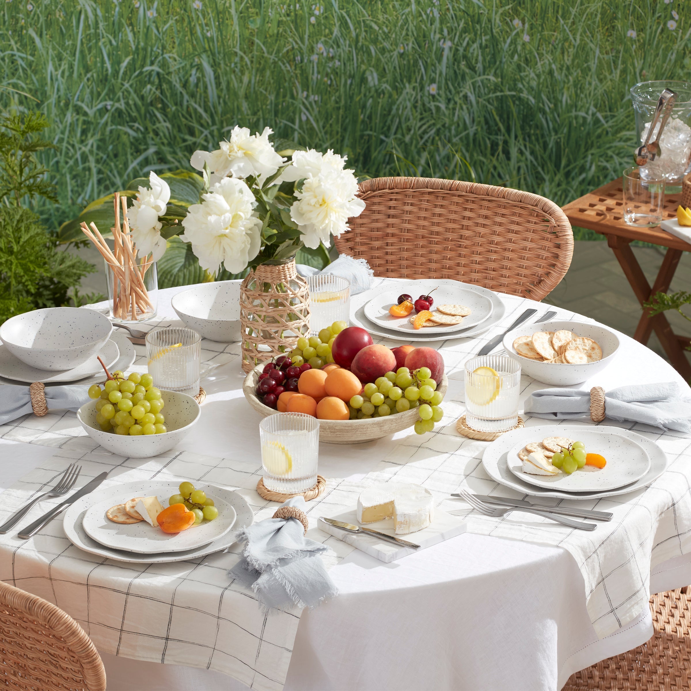 Lenox Premium Terrazzo Melamine Cream 12-Piece Dinnerware Set - Image 5