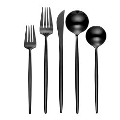 Lenox Premium Zephyr Black Mirror 45-Piece Flatware Set