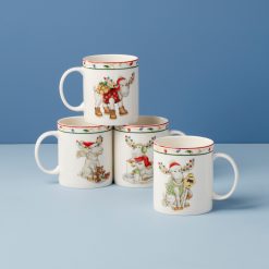 Lenox Premium Merry Marcel Moose Mugs, Set of 4