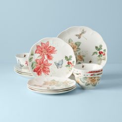 Lenox Premium Butterfly Meadow Holiday 12-Piece Dinnerware Set