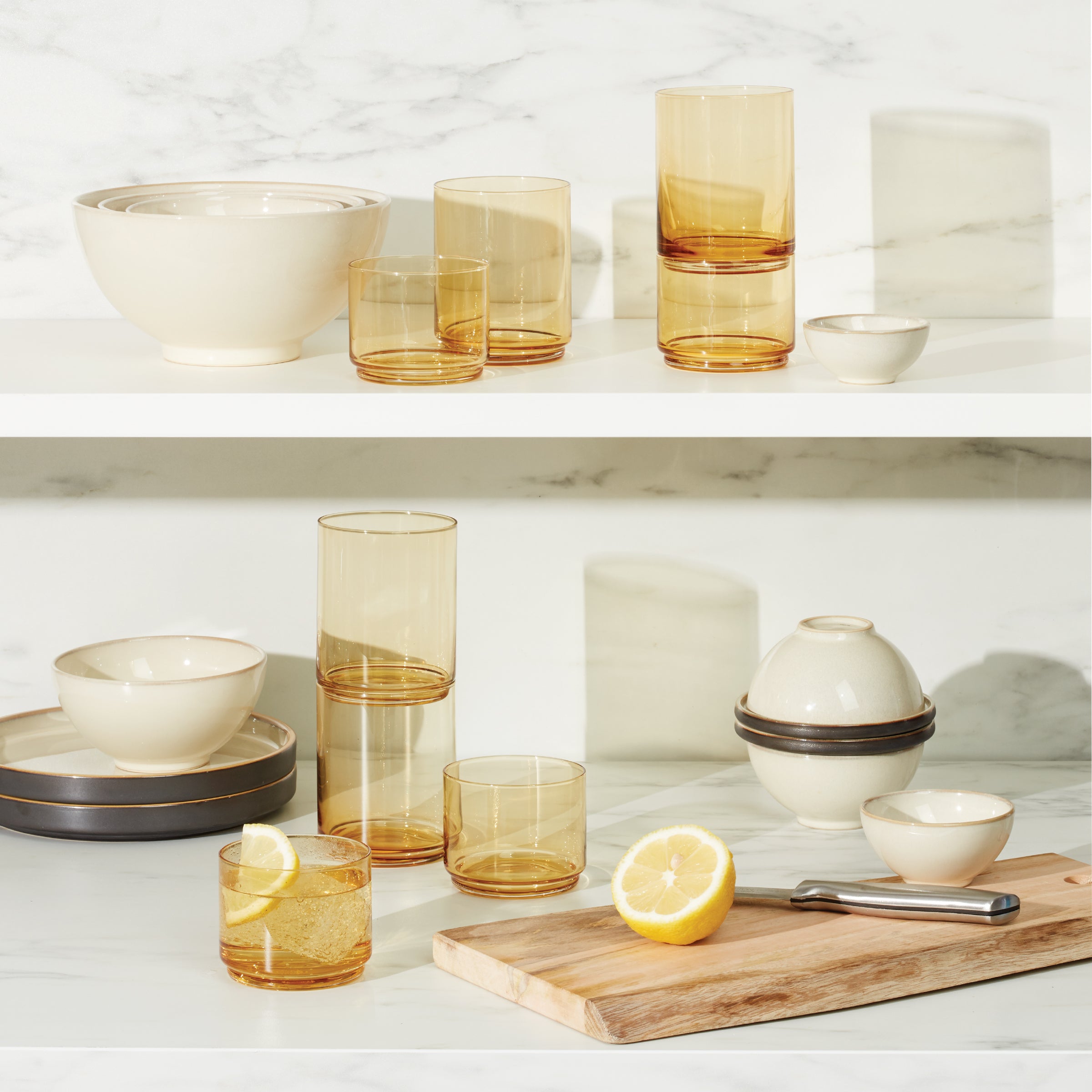 Lenox Premium Tuscany Classics Stackable Amber Short Glasses, Set of 4 - Image 9