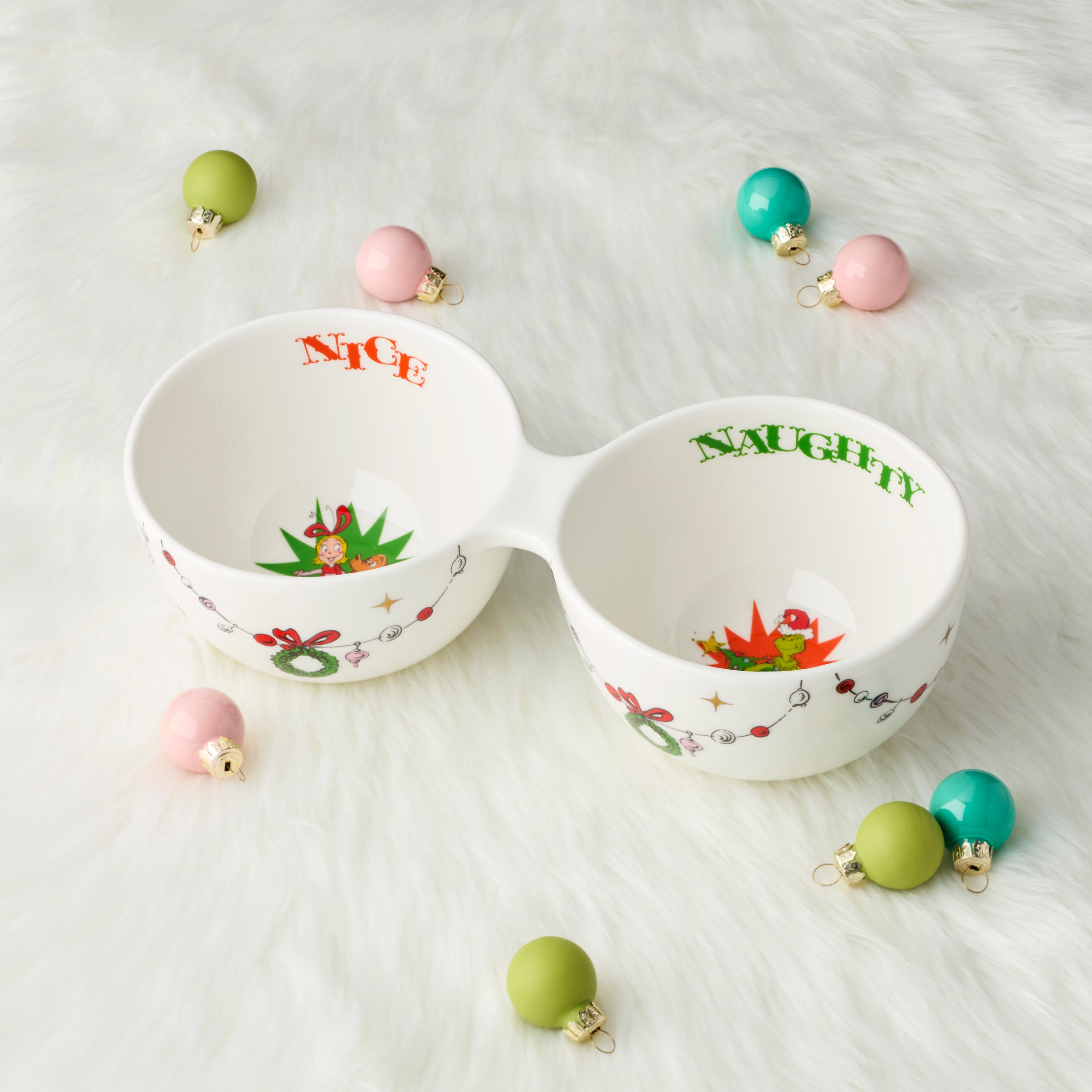 Lenox Premium Merry Grinchmas Naughty or Nice Double Dip Bowl - Image 4