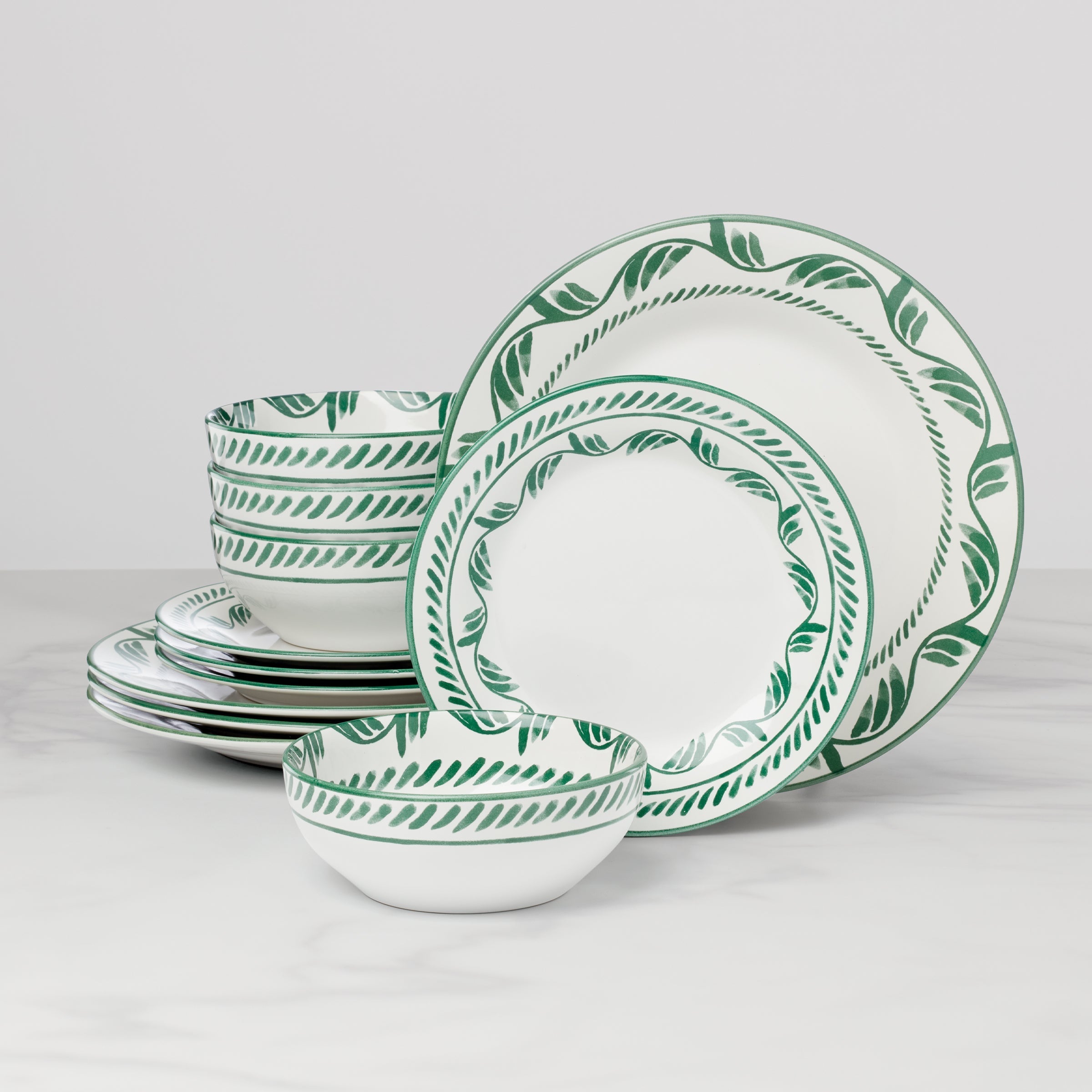 Lenox Premium Solear Green 12-Piece Dinnerware Set