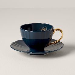 Lenox Premium Sprig & Vine Navy Teacup & Saucer