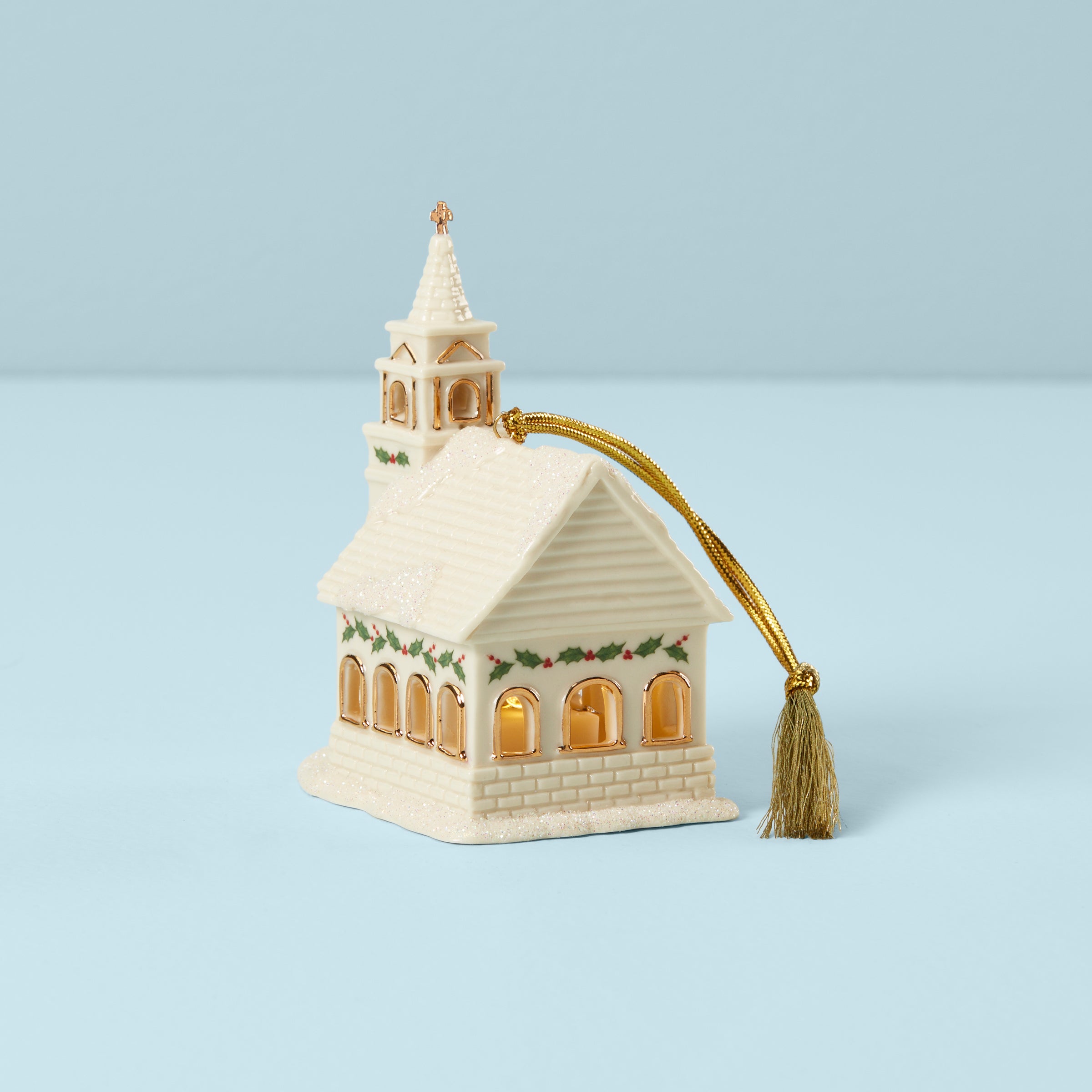 Lenox Premium Christmas Village Church Lit Ornament - Image 2