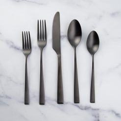 Lenox Premium Marlise Black Satin 20-Piece Flatware Set