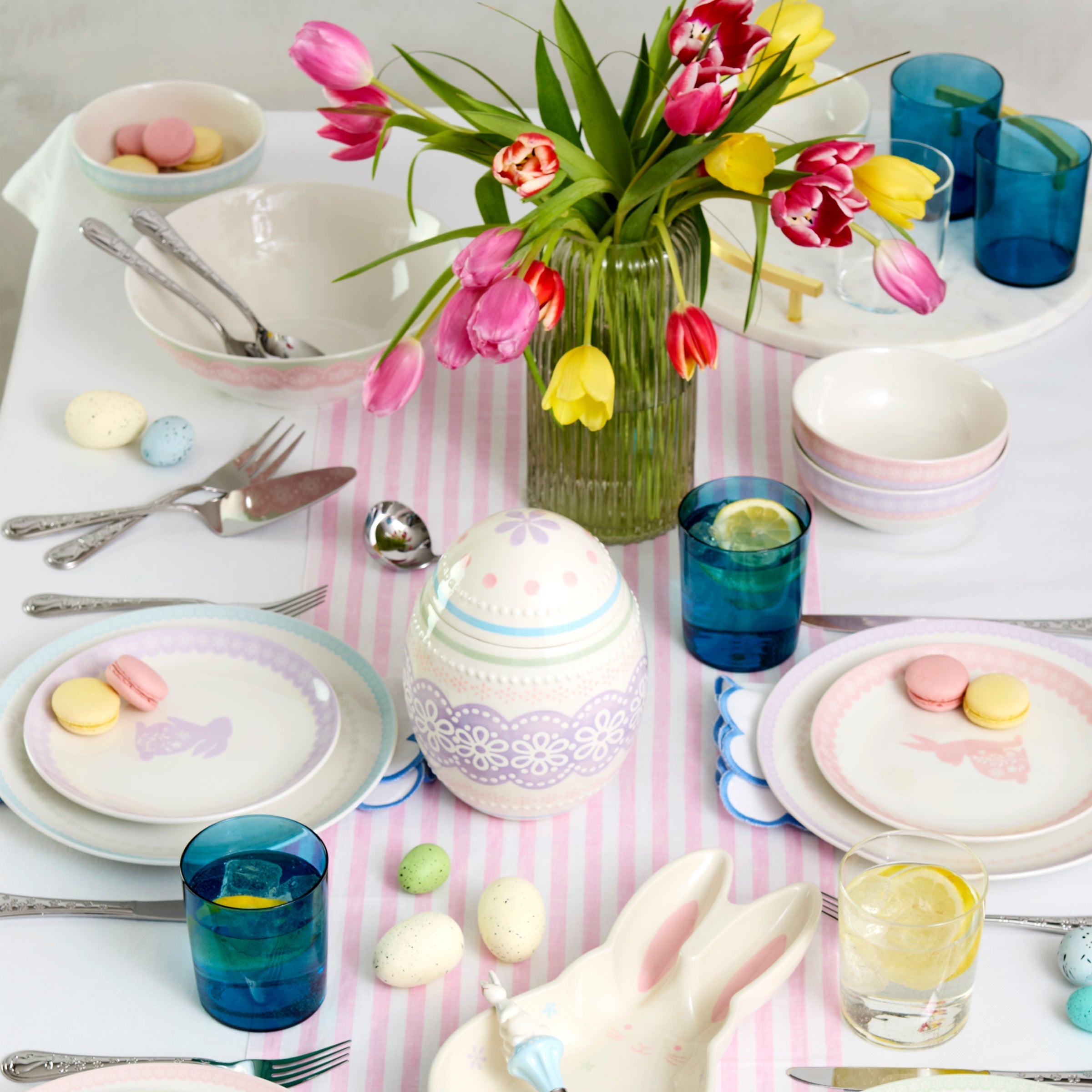 Lenox Premium Bunny Hop Stackable Blue Tall Glasses, Set of 6 - Image 3